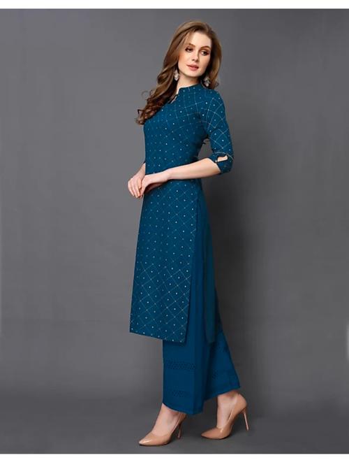 dark blue rayon kurti - 17785864 - Very Small Image - 1