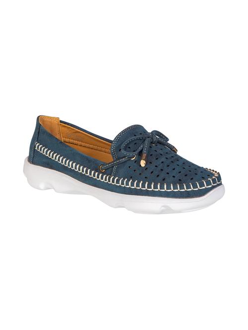 navy leather slip on loafers - 17786926 - Very Small Image - 1