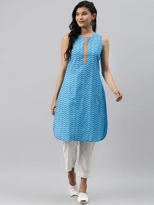 printed straight kurta - 17789792 - Very Small Image - 1