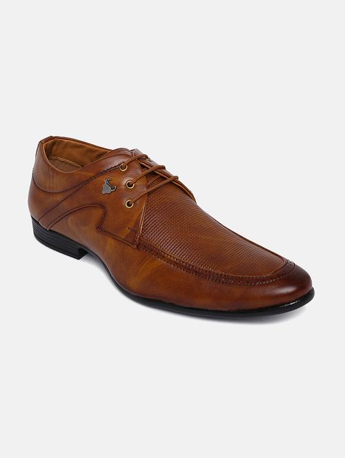tan synthetic & mesh laceup derbies - 17789831 - Very Small Image - 1