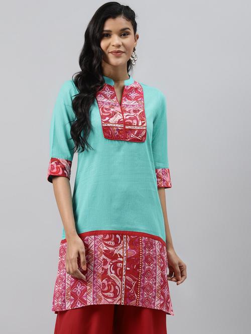 contrast straight kurta - 17789844 - Very Small Image - 1
