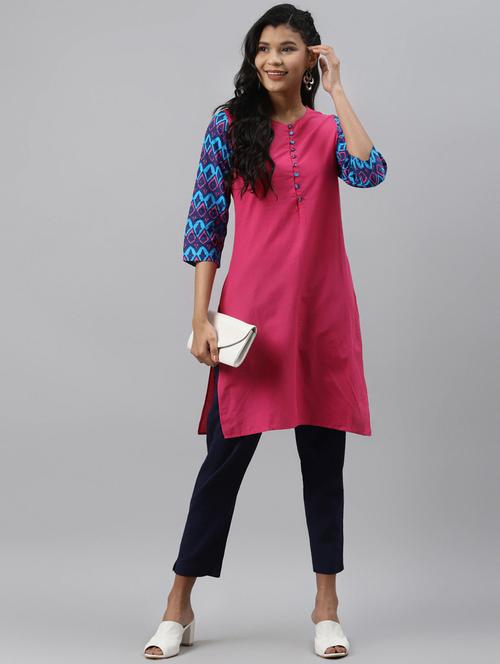 solid straight kurta - 17789845 - Very Small Image - 1