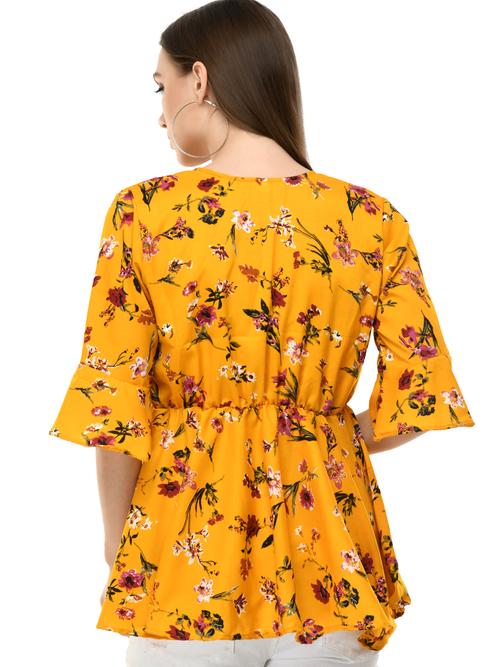 yellow crepe top - 17789887 - Very Small Image - 1