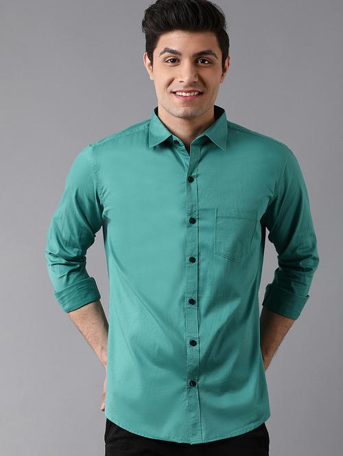 green solid casual shirt - 17790098 - Very Small Image - 1