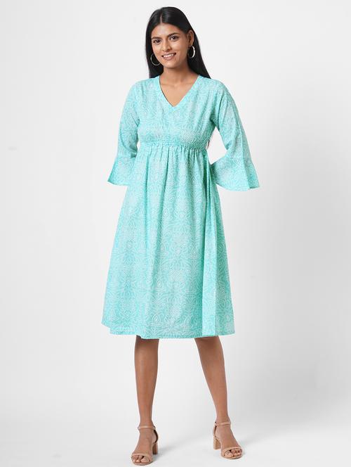 printed ethnic dress - 17790534 - Very Small Image - 1