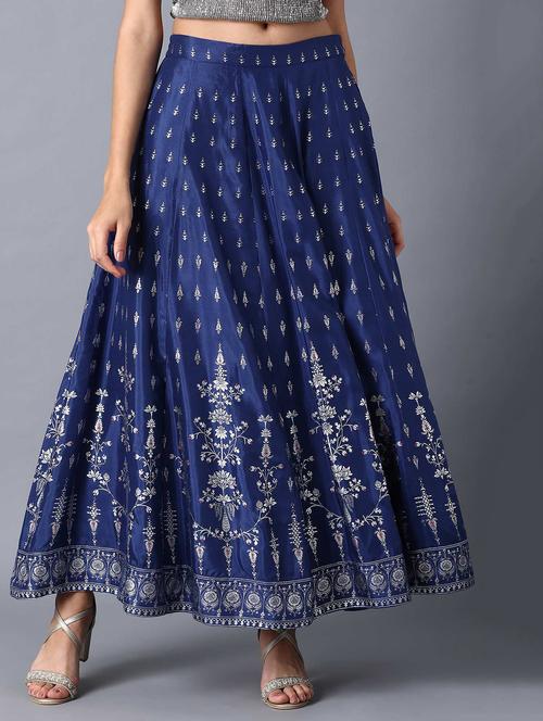 dark blue straight skirt - 17791064 - Very Small Image - 1