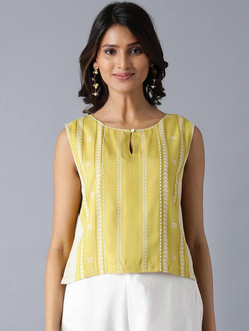 women's straight key hole neck top - 17791109 - Very Small Image - 1