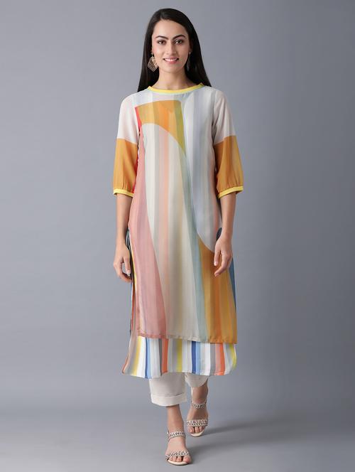 multi colored straight kurta - 17791146 - Very Small Image - 1