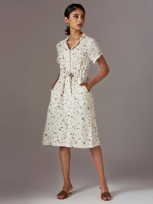 tie front printed a-line dress - 17791198 - Very Small Image - 1