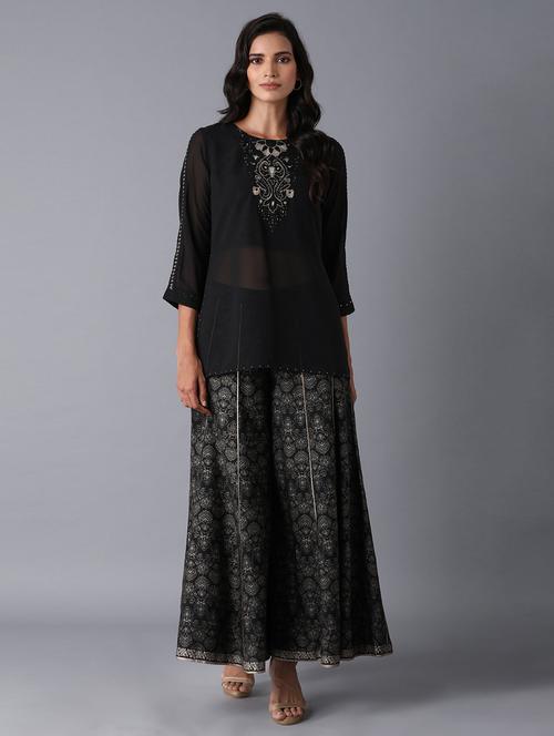 embroidered kurta palazzo set - 17791475 - Very Small Image - 1
