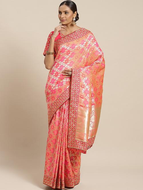 self design woven saree with blouse - 17792007 - Very Small Image - 1