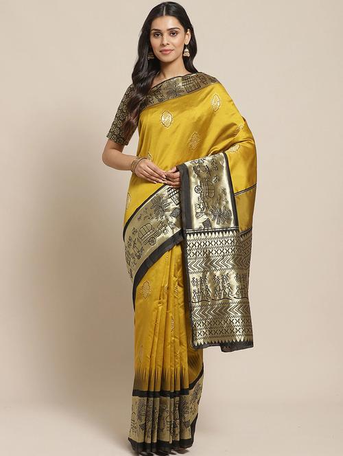 self design woven saree with blouse - 17792058 - Very Small Image - 1