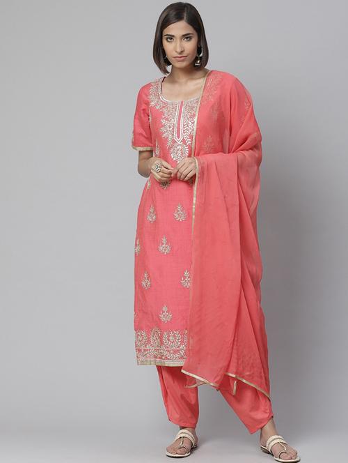 embroidered unstitched suit set - 17792689 - Very Small Image - 1