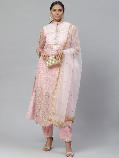 embroidered unstitched suit set - 17792713 - Very Small Image - 1