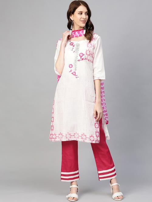 embroidered unstitched suit set - 17792726 - Very Small Image - 1