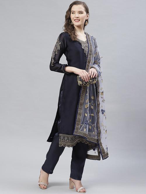 embroidered unstitched suit set - 17792729 - Very Small Image - 1