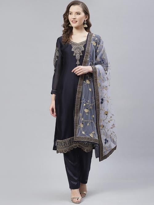embroidered unstitched suit set - 17792736 - Very Small Image - 1