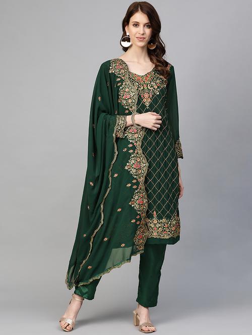 embroidered unstitched suit set - 17792745 - Very Small Image - 1