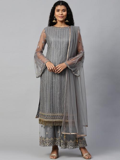 embroidered unstitched suit set - 17792758 - Very Small Image - 1