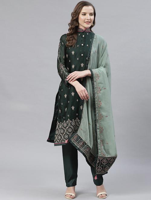 embroidered unstitched suit set - 17792762 - Very Small Image - 1