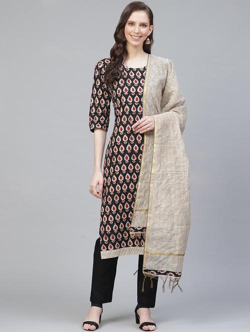printed unstitched suit set - 17792788 - Very Small Image - 1