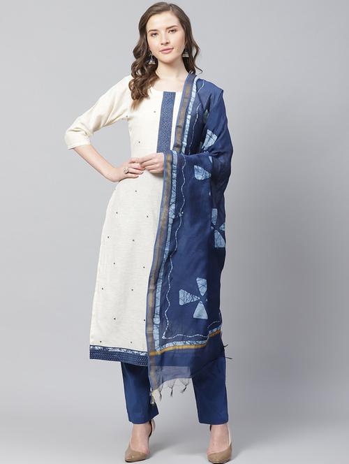 cream unstitched suit - 17792797 - Very Small Image - 1