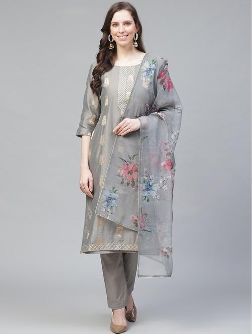 grey unstitched suit - 17792812 - Very Small Image - 1