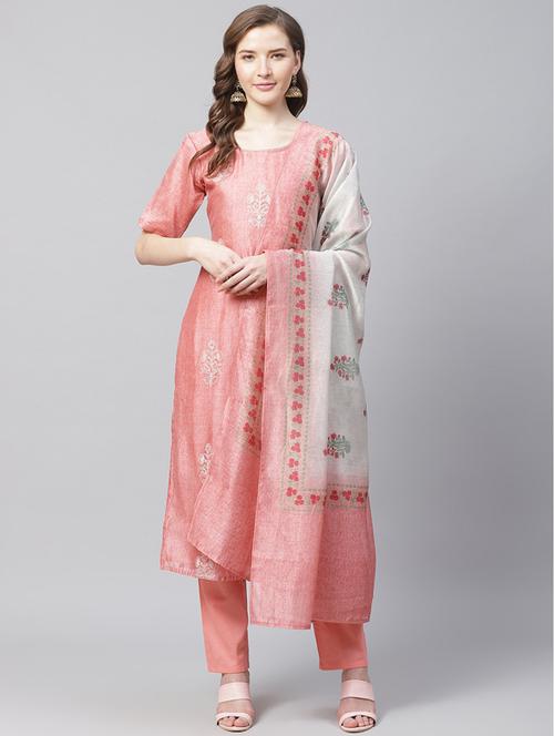 embroidered unstitched suit set - 17792818 - Very Small Image - 1