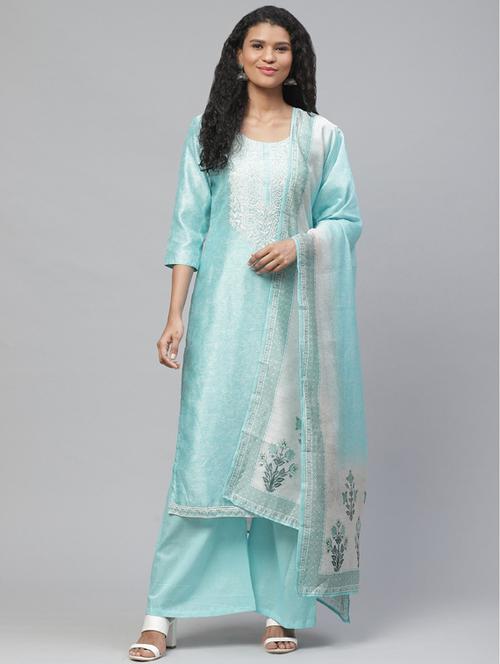 embroidered unstitched suit set - 17792823 - Very Small Image - 1