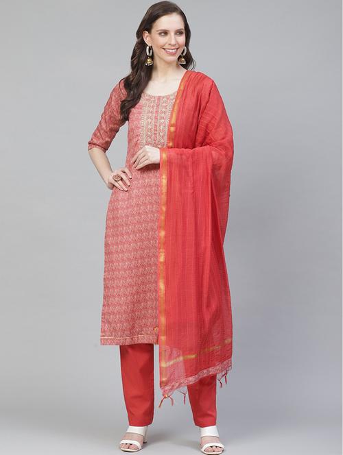 embroidered unstitched suit set - 17792828 - Very Small Image - 1