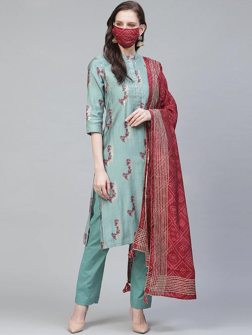 green unstitched suit - 17792861 - Very Small Image - 1