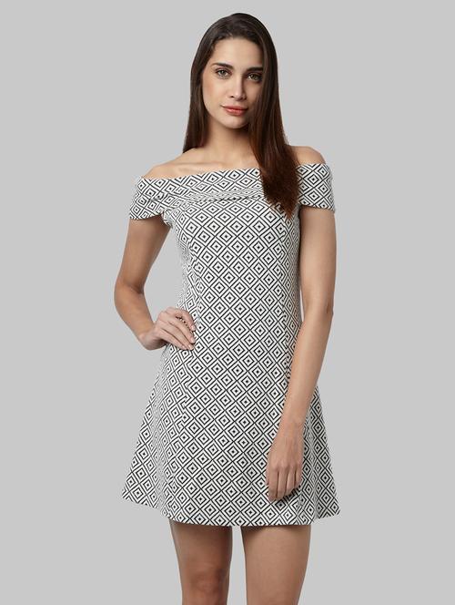 off shoulder printed a-line dress - 17793030 - Very Small Image - 1
