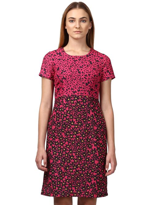 round neck floral a-line dress - 17793031 - Very Small Image - 1