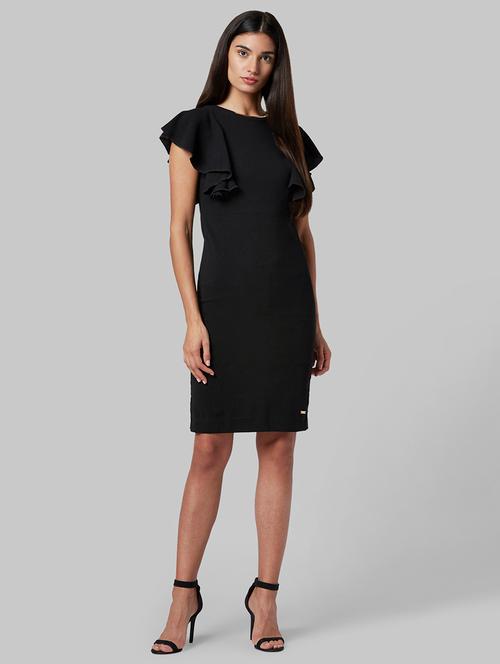 ruffle detail solid seat dress - 17793038 - Very Small Image - 1