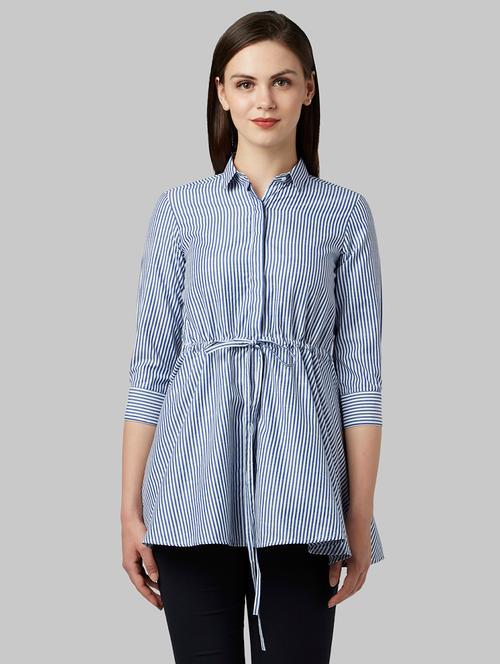 tie front striped shirt - 17793141 - Very Small Image - 1
