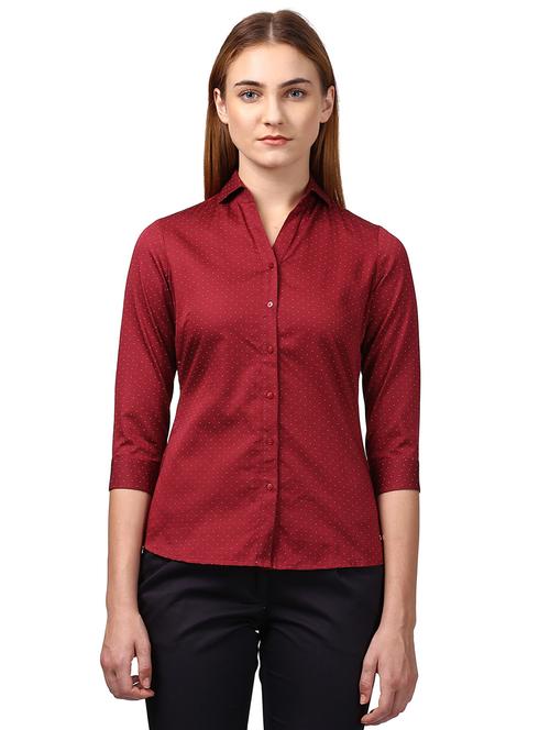 maroon printed shirt - 17793174 - Very Small Image - 1