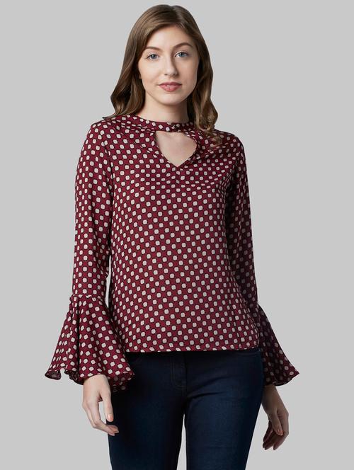 key hole neck printed top - 17793248 - Very Small Image - 1