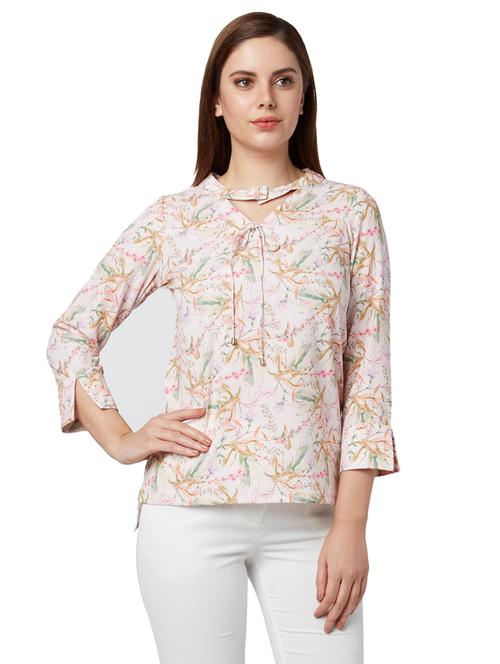 key hole neck floral top - 17793278 - Very Small Image - 1