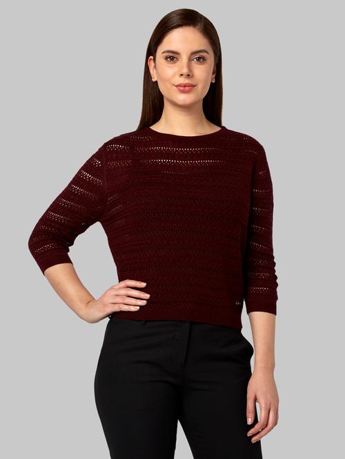 round neck textured pullover - 17793357 - Very Small Image - 1