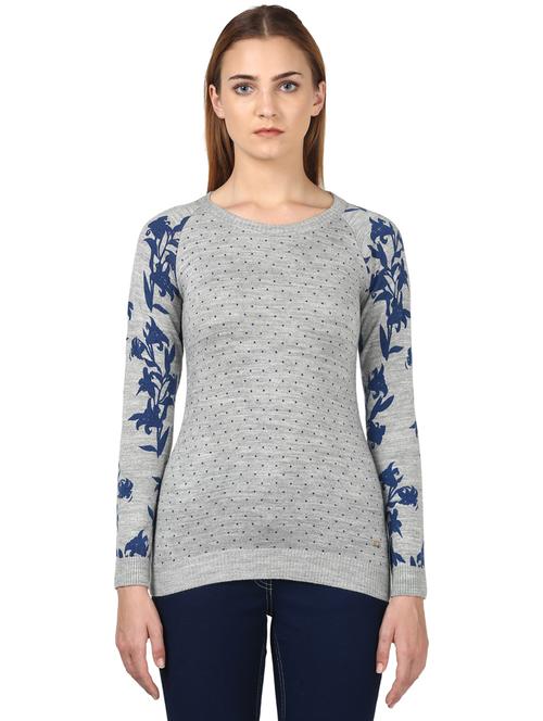 round neck printed pullover - 17793375 - Very Small Image - 1