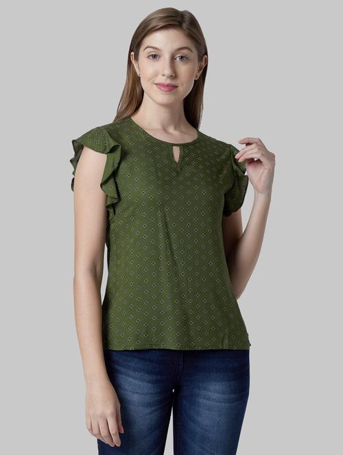 key hole neck printed top - 17793388 - Very Small Image - 1