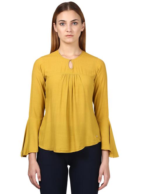 tie up neck bell sleeved top - 17793399 - Very Small Image - 1