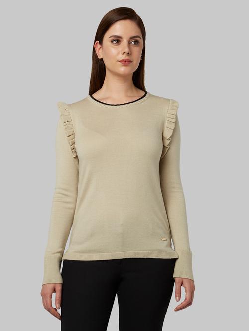 frill detail solid pullover - 17793406 - Very Small Image - 1