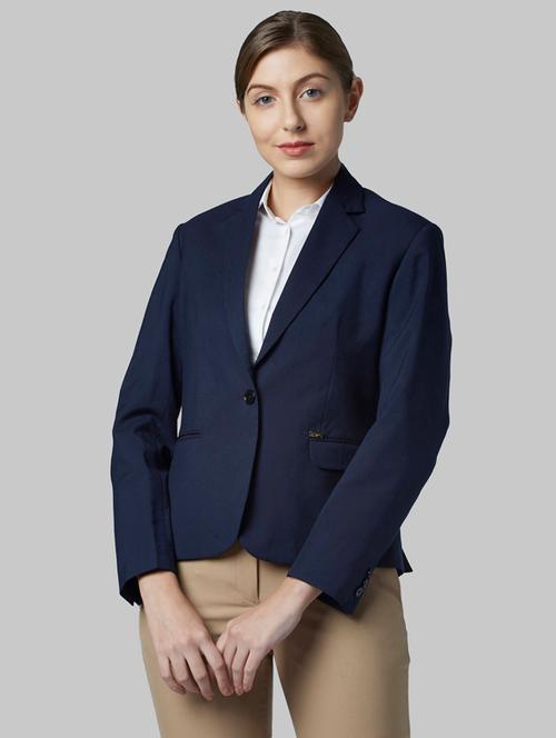 lapel neck solid blazer - 17793418 - Very Small Image - 1