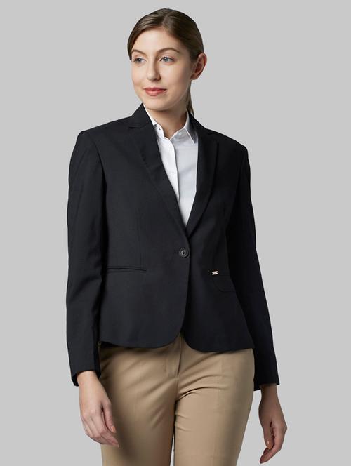 lapel neck solid blazer - 17793420 - Very Small Image - 1