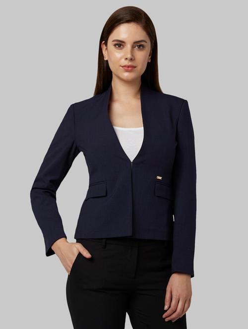 v-neck solid blazer - 17793438 - Very Small Image - 1