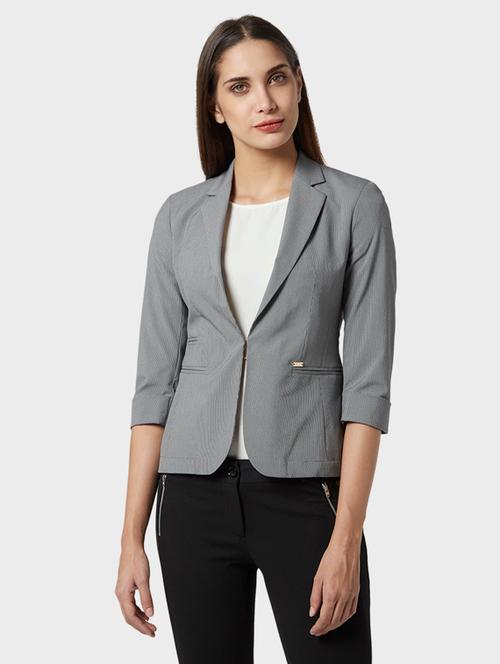 lapel neck solid blazer - 17793447 - Very Small Image - 1