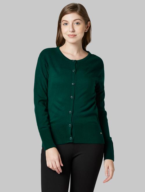 round neck solid cardigan - 17793451 - Very Small Image - 1