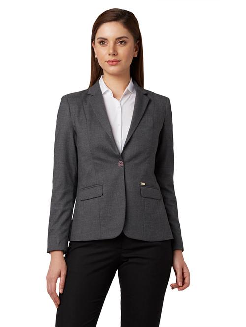 lapel neck solid blazer - 17793453 - Very Small Image - 1