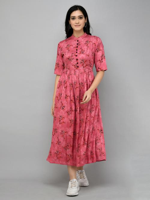 women's fit & flare floral dress - 17793866 - Very Small Image - 1